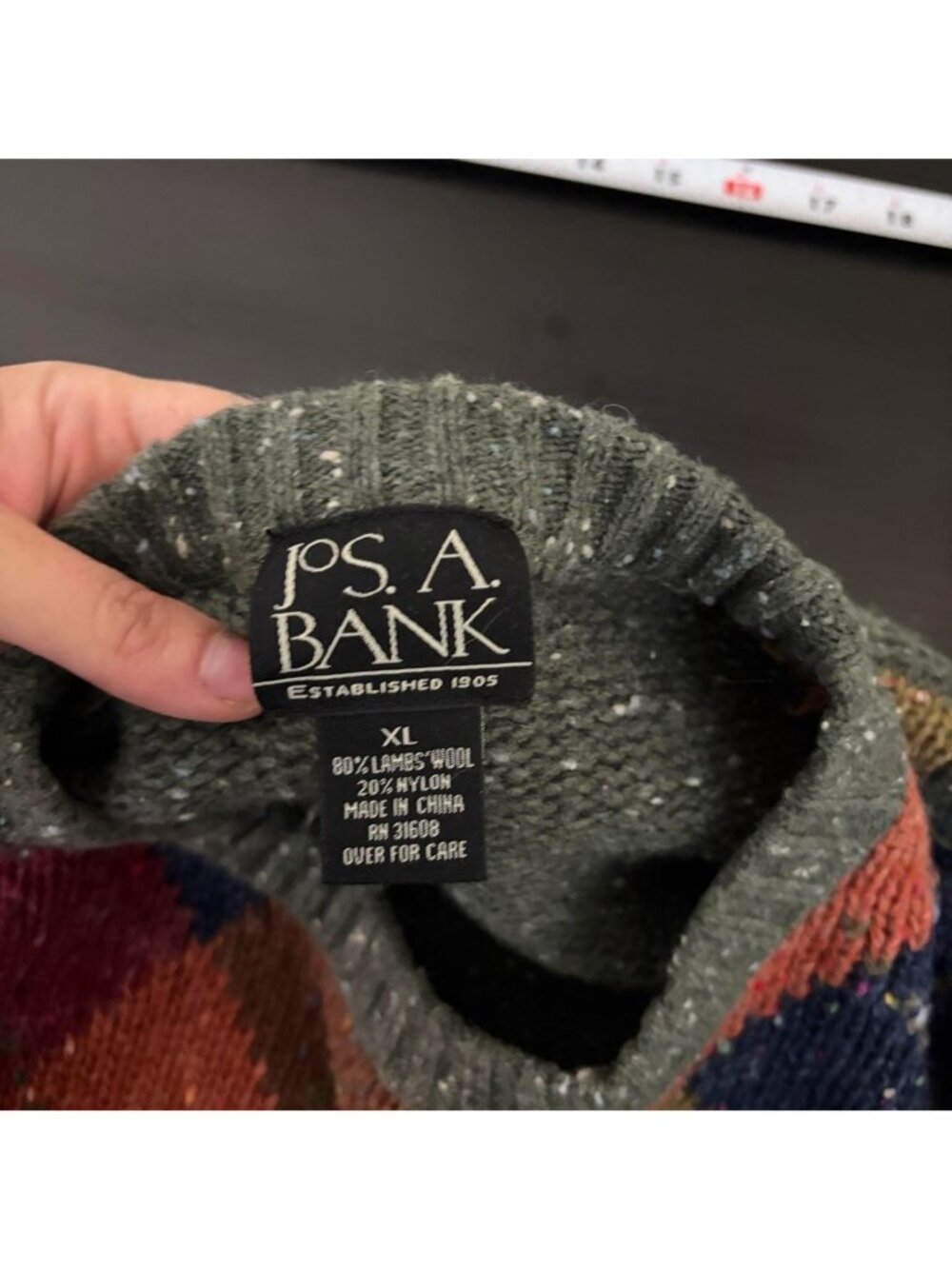90s argyle preppy wool sweater - Picture 8 of 8